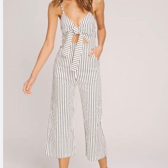 Main Strip Montego Bay Striped Jumpsuit Size Large - Picture 1 of 13